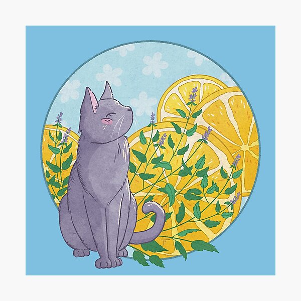 Item preview, Cat and Lemon Summertime designed and sold by BeeAndClover.