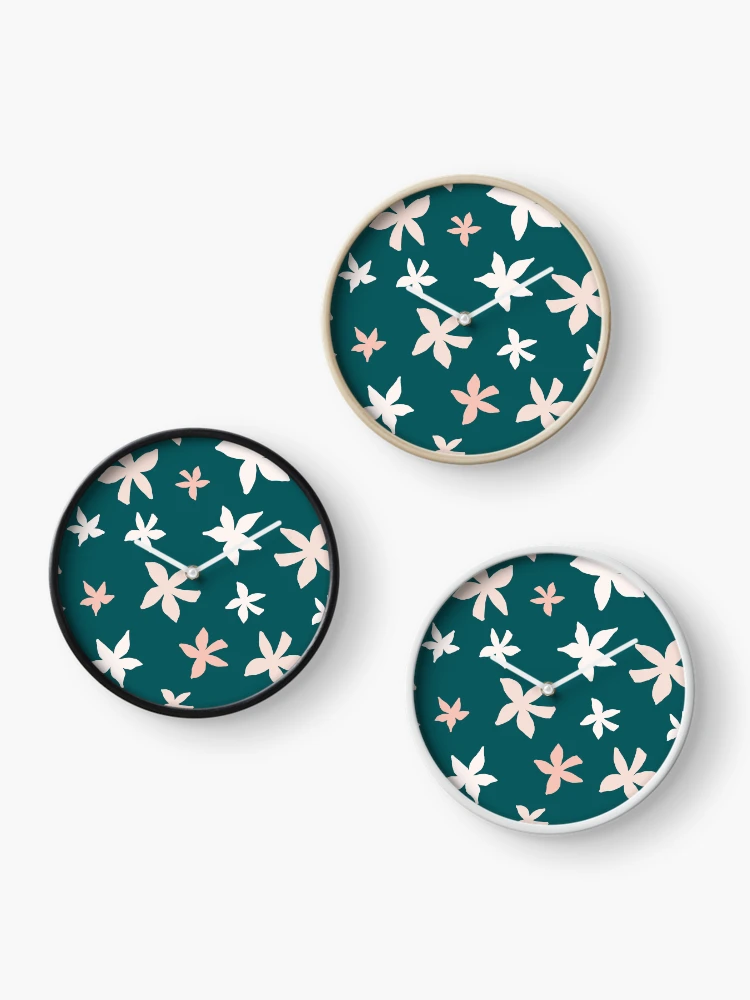 Thumbnail 3 of 4, Clock, Spring Pattern Art Collection 15 designed and sold by marknprints.