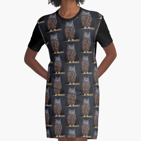 Eagle Owl Graphic T-Shirt Dress