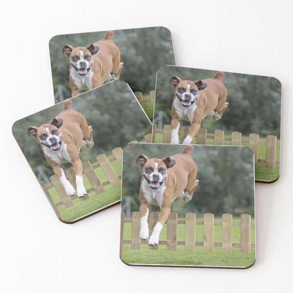 Item preview, Boxer Dog Leaping Over a Wooden Fence designed and sold by ScienceSource.