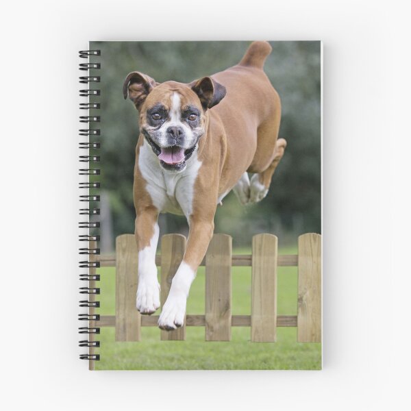 Item preview, Boxer Dog Leaping Over a Wooden Fence designed and sold by ScienceSource.