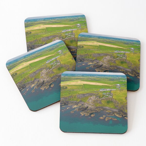 Item preview, Aerial view of Dunluce Castle. Antrim, Northern Ireland designed and sold by PetroliniVideo.