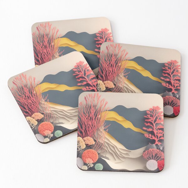 Item preview, Coral Reef Rift in Paper art style designed and sold by FormFinder.