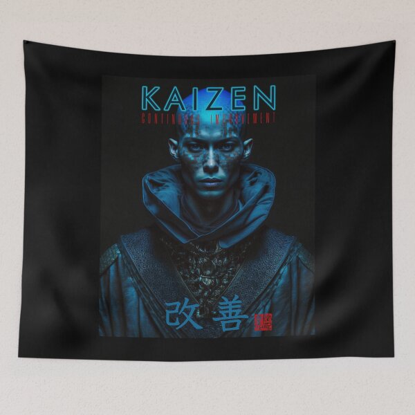 Item preview, Tibetan Cyberpunk Futuristic Monk – Kaizen Continuous Improvement Japanese Kanji designed and sold by MadeByRobots.