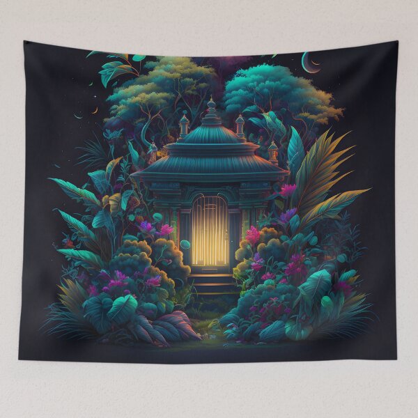 Item preview, Psychedelic Trippy Rainbow Rave Temple designed and sold by Iosis-Art.