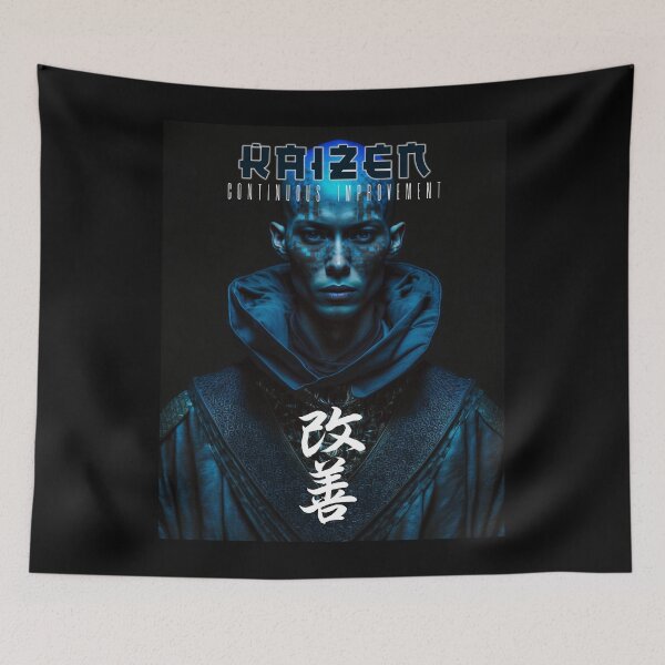 Item preview, Tibetan Cyberpunk Futuristic Monk – Kaizen Continuous Improvement Japanese Kanji designed and sold by MadeByRobots.