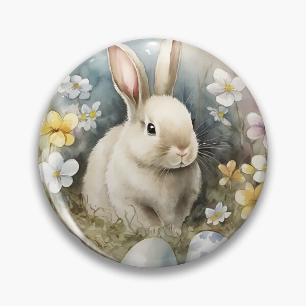 Item preview, Easter Bunny and Eggs in Wold Flwers Soft Spring Watercolors designed and sold by CGSGraphics.