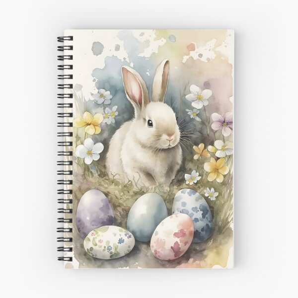 Item preview, Easter Bunny and Eggs in Wold Flwers Soft Spring Watercolors designed and sold by CGSGraphics.