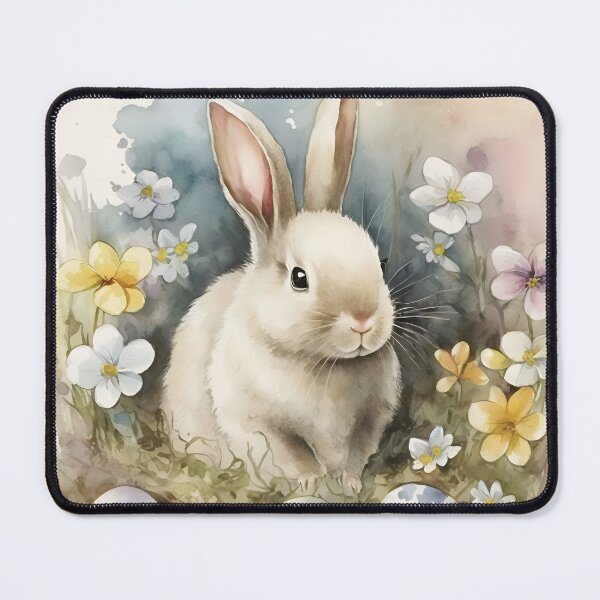 Item preview, Easter Bunny and Eggs in Wold Flwers Soft Spring Watercolors designed and sold by CGSGraphics.