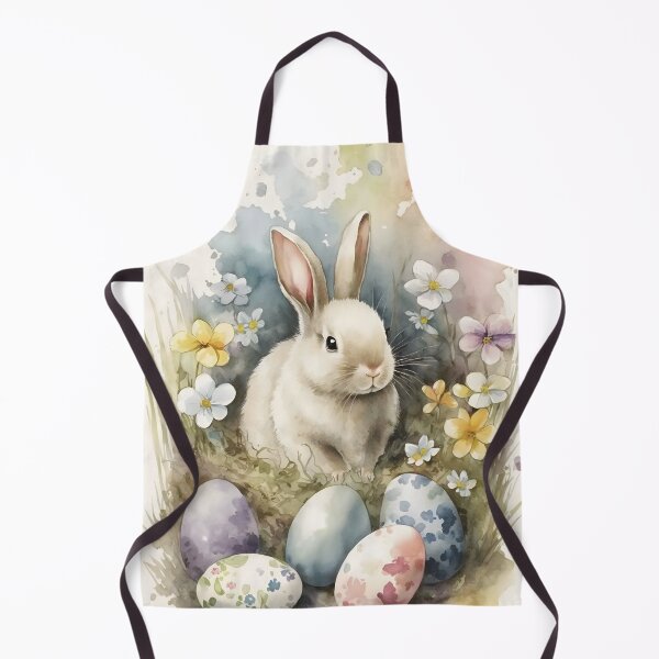 Item preview, Easter Bunny and Eggs in Wold Flwers Soft Spring Watercolors designed and sold by CGSGraphics.