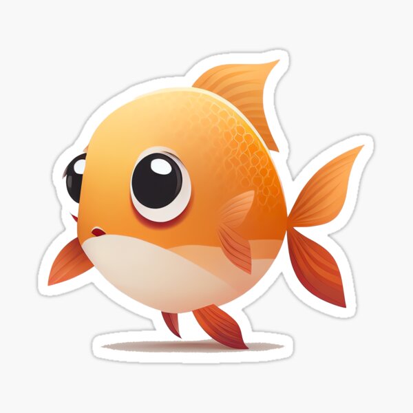 Cute Orange Fish Cartoon Sticker