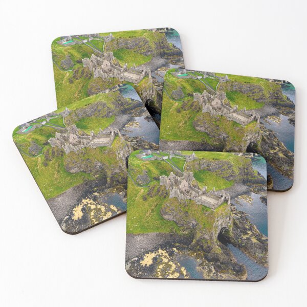 Item preview, Aerial view of Dunluce Castle. Antrim, Northern Ireland designed and sold by PetroliniVideo.
