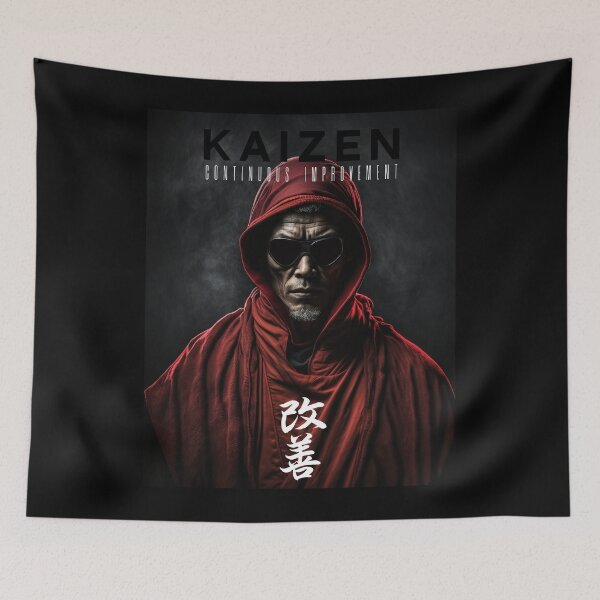 Item preview, Tibetan Cyberpunk Futuristic Monk – Kaizen Continuous Improvement Japanese Kanji designed and sold by MadeByRobots.