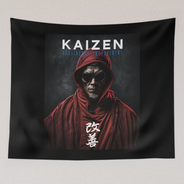 Item preview, Tibetan Cyberpunk Futuristic Monk – Kaizen Continuous Improvement Japanese Kanji designed and sold by MadeByRobots.