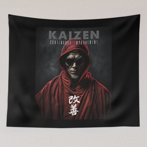Item preview, Tibetan Cyberpunk Futuristic Monk – Kaizen Continuous Improvement Japanese Kanji designed and sold by MadeByRobots.