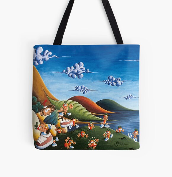 Tale of Carrots (cut) - Kids Art from Shee - Surreal Worlds All Over Print Tote Bag