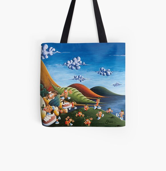 Tale of Carrots (cut) - Kids Art from Shee - Surreal Worlds All Over Print Tote Bag