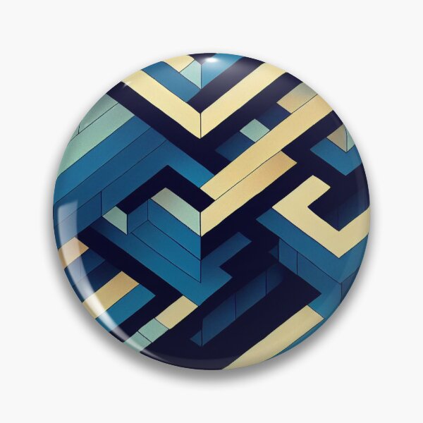 Item preview, Cool Cubic Yellow & Blue - Cubism Pattern in Blue, Yellow and Black designed and sold by Fine Prints.