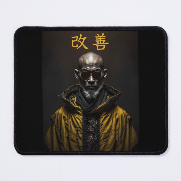 Item preview, Tibetan Cyberpunk Futuristic Monk – Kaizen Continuous Improvement Japanese Kanji designed and sold by MadeByRobots.