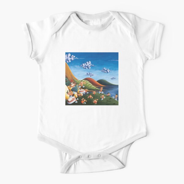 Tale of Carrots (cut) - Kids Art from Shee - Surreal Worlds Short Sleeve Baby One-Piece
