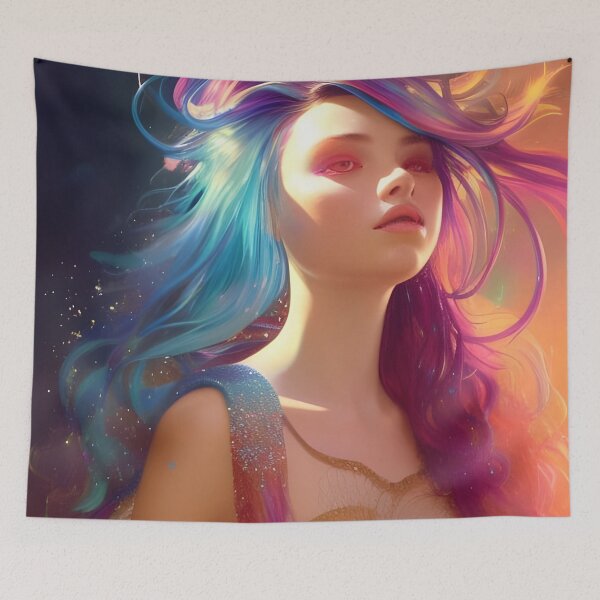 Item preview, Colorful Mermaid with Rainbow Hair Digital Art designed and sold by KaelumH.