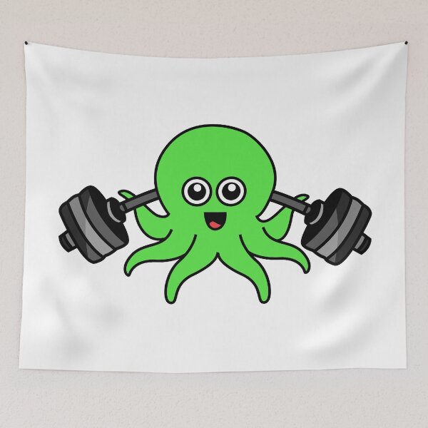 Item preview, Octopia-art weightlifting drawing designed and sold by Blondiabshop.