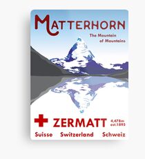 Matterhorn, Zermatt, Switzerland, Ski Poster Metal Print
