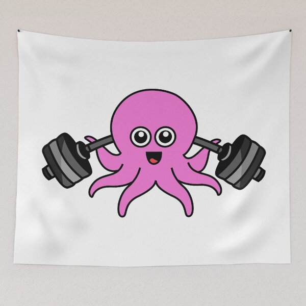 Item preview, Octopia-art weightlifting drawing designed and sold by Blondiabshop.