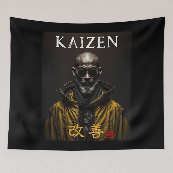 Item preview, Tibetan Cyberpunk Futuristic Monk – Kaizen Continuous Improvement Japanese Kanji designed and sold by MadeByRobots.