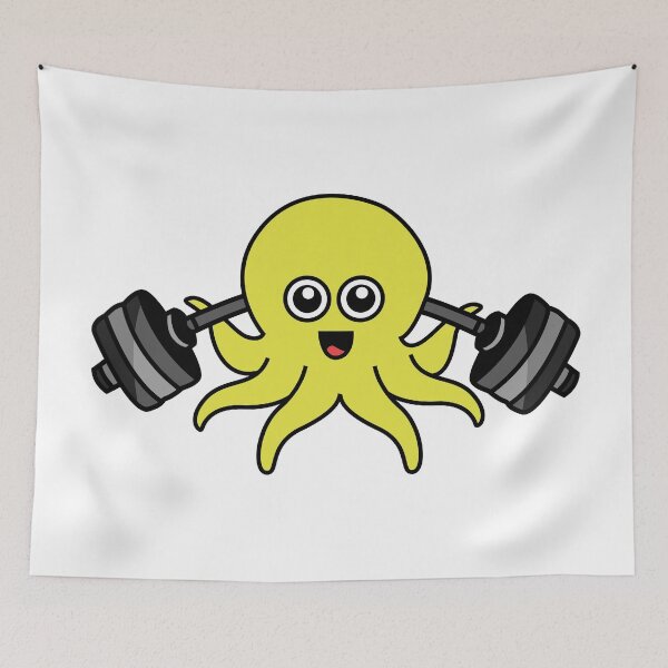 Item preview, Octopia-art weightlifting drawing designed and sold by Blondiabshop.