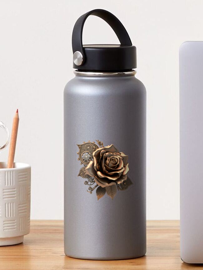 Steampunk Rose Retro Stickers Pack For Water Bottle, Skateboard