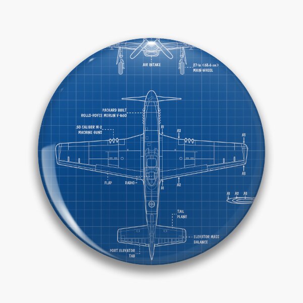 Item preview, Mustang: North American P-51D (Blueprint - Vertical) designed and sold by BGALAXY.