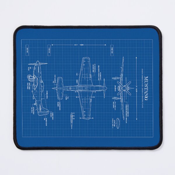 Item preview, Mustang: North American P-51D (Blueprint - Vertical) designed and sold by BGALAXY.