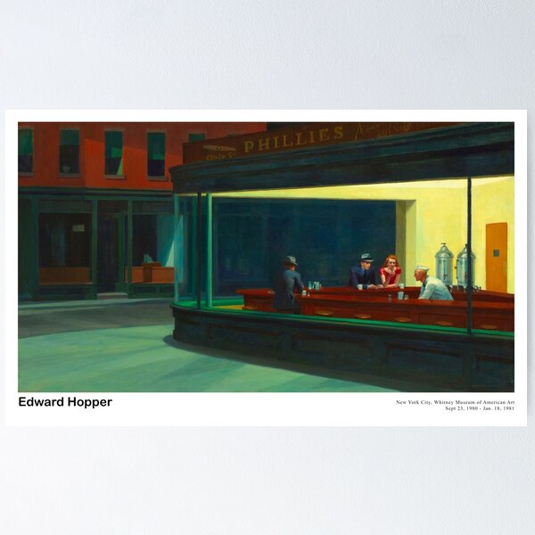 Edward Hopper Nighthawks (1942). Exhibition Poster