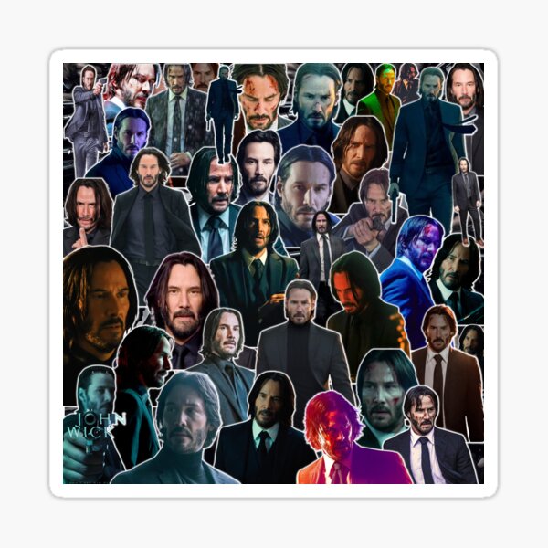 Artikel-Vorschau von Keanu Reeves, kanadischer Schauspieler, John Wick Version, ästhetische Collage – 1, designt und verkauft von creativille.