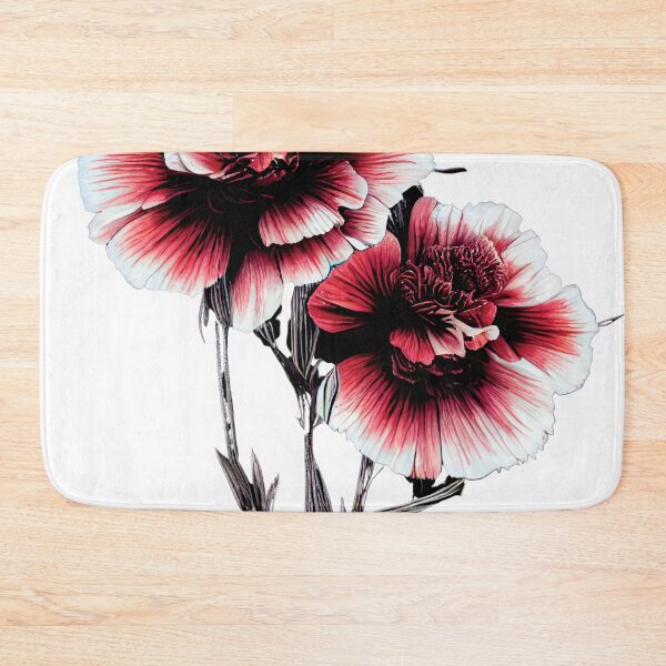 Item preview, two red and white flowers on a white background designed and sold by DesignAtYO.