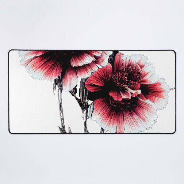 Item preview, two red and white flowers on a white background designed and sold by DesignAtYO.