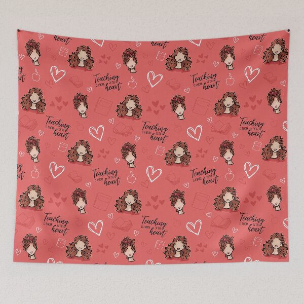 Item preview, Teaching is a Work of the Heart (Red) designed and sold by Curly-Cuties.