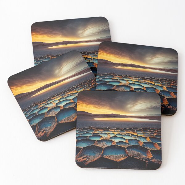 Item preview, Mysterious hexagons in a dramatic lighting landscape environment designed and sold by RK - Shop.
