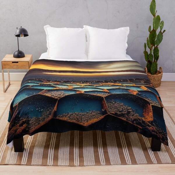 Item preview, Mysterious hexagons in a dramatic lighting landscape environment designed and sold by RK - Shop.