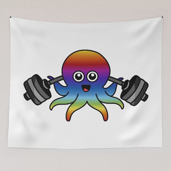 Item preview, Octopia-art weightlifting drawing designed and sold by Blondiabshop.