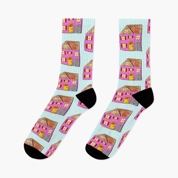 Item preview, Pink House Yellow Door Illustration designed and sold by luxelle2k.