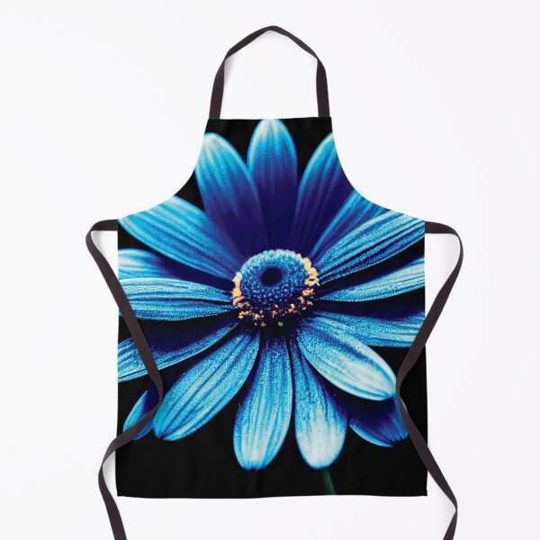 Item preview, a close up of a blue flower on a black background designed and sold by DesignAtYO.