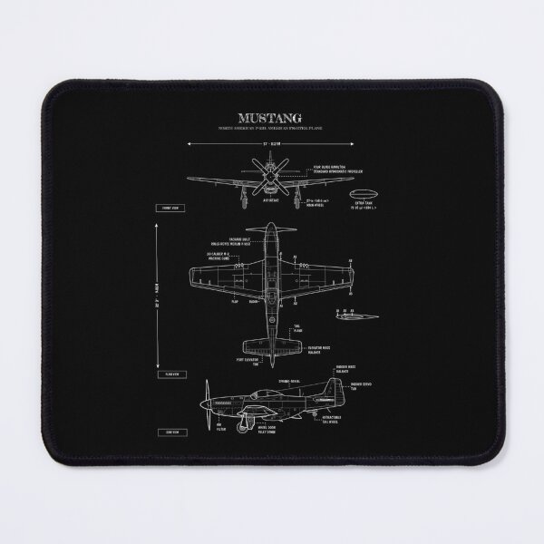 Item preview, Mustang: North American P-51D (White Stencil - No Background) designed and sold by BGALAXY.