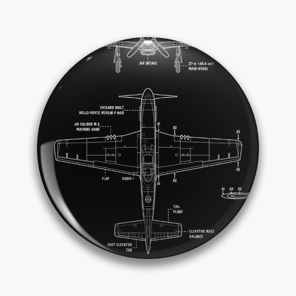 Item preview, Mustang: North American P-51D (White Stencil - No Background) designed and sold by BGALAXY.