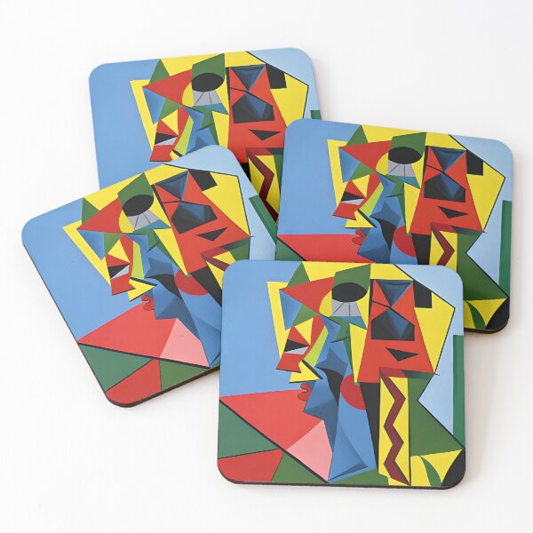 Item preview, Cubist Woman: Geometric Portrait in Abstract Art Style designed and sold by syncscollective.