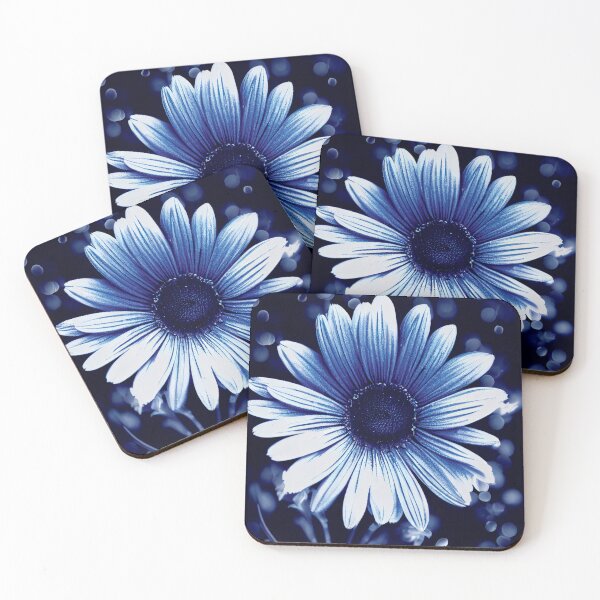 Item preview, a close up of a blue and white flower designed and sold by DesignAtYO.