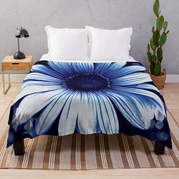 Item preview, a close up of a blue and white flower designed and sold by DesignAtYO.