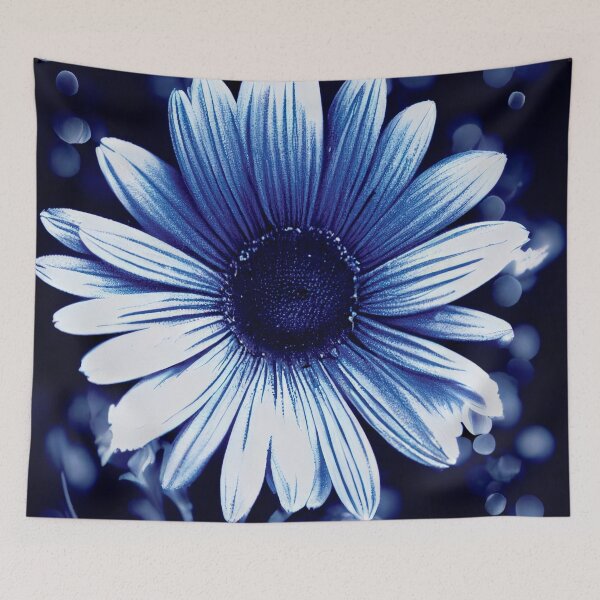 Item preview, a close up of a blue and white flower designed and sold by DesignAtYO.