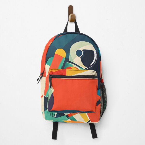 Item preview, colorful astronaut walking in space with a retro flair, for science lovers designed and sold by Vintalette.